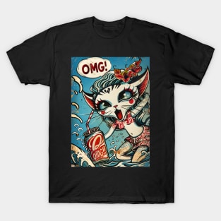 Surfing Cat OMG! T-Shirt